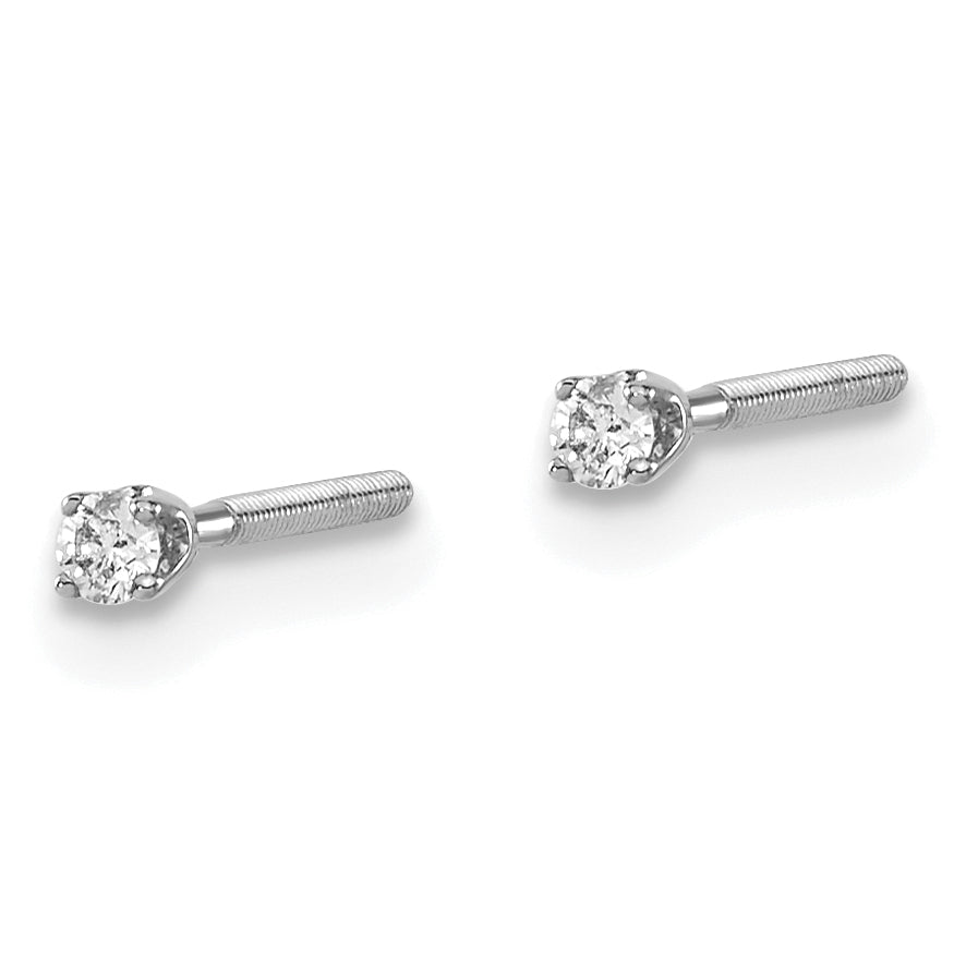 14kw .05ct. SI3 G-I Diamond Stud Thread on/off Post Earrings