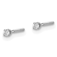 14kw .05ct. SI3 G-I Diamond Stud Thread on/off Post Earrings