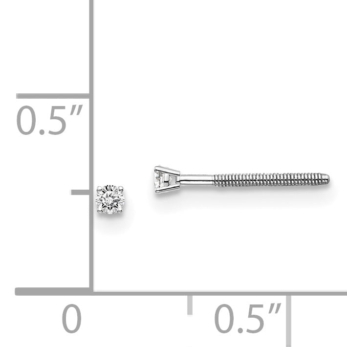 14kw .05ct. SI3 G-I Diamond Stud Thread on/off Post Earrings