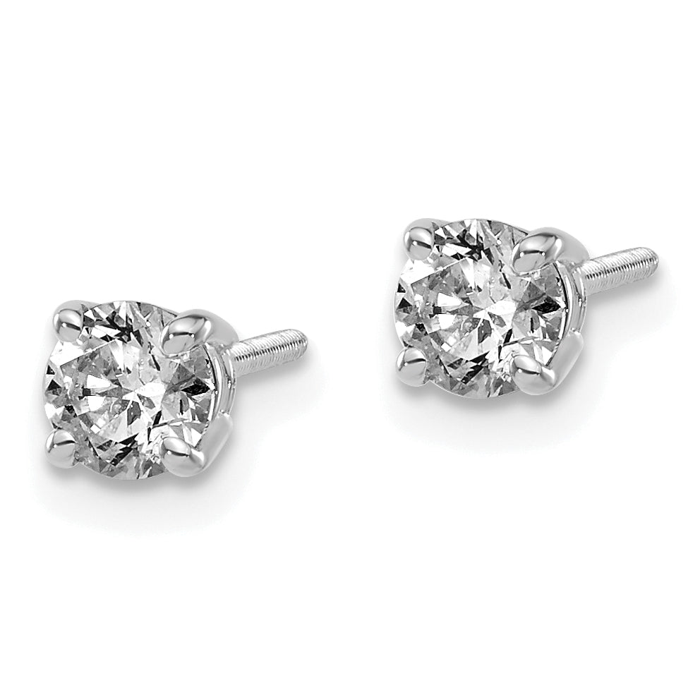 14kw .60ct SI3 G-I Diamond Stud Thread on/off Post Earrings