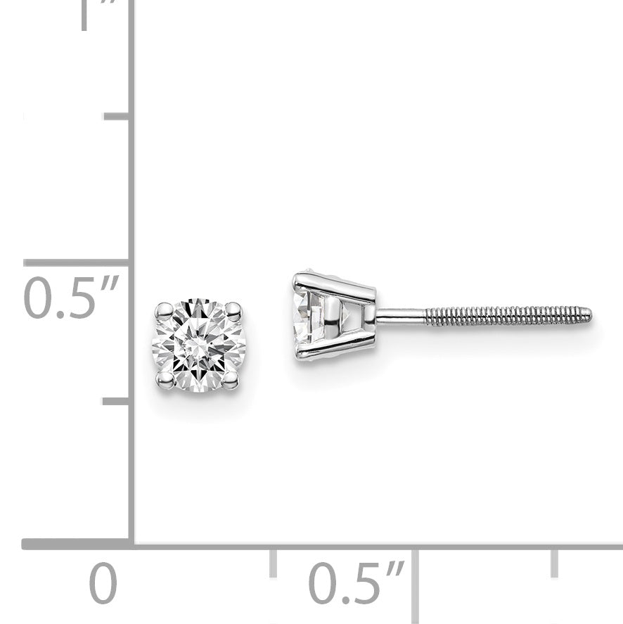 14kw .60ct SI3 G-I Diamond Stud Thread on/off Post Earrings