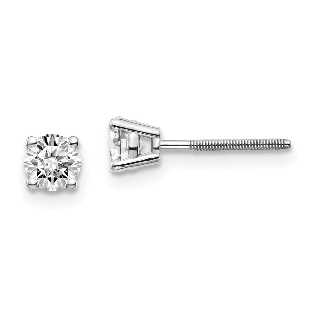 14Kw .60ct VS2/SI1 G-I Diamond Stud Thread on/off Post Earrings