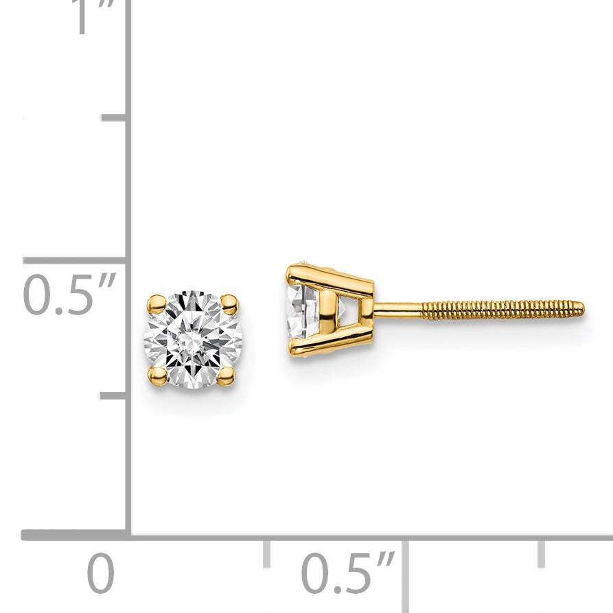 14ky .70ct. SI3 G-I Diamond Stud Thread on/off Post Earrings