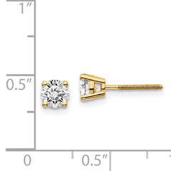 14ky .75ct. SI3 G-I Diamond Stud Thread on/off Post Earrings