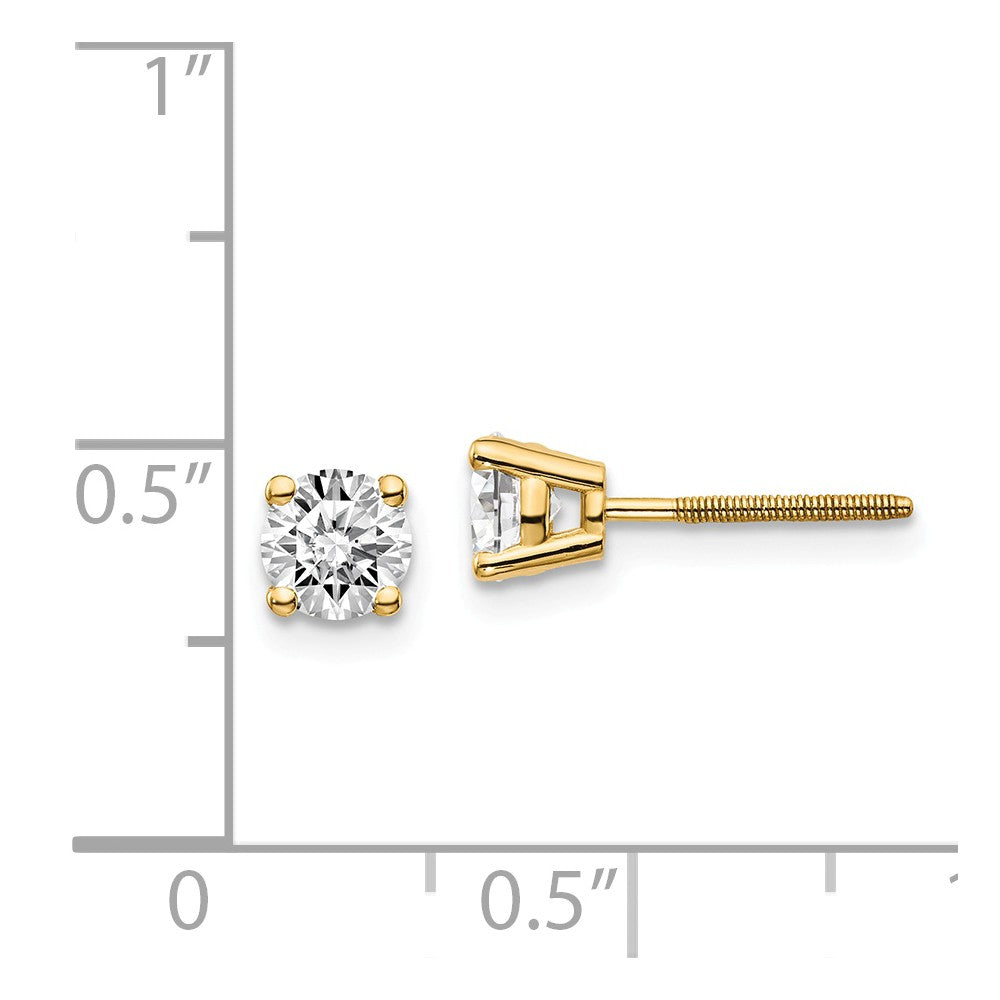 14ky .75ct. VS2/SI1 G-I Diamond Stud Thread on/off Post Earrings