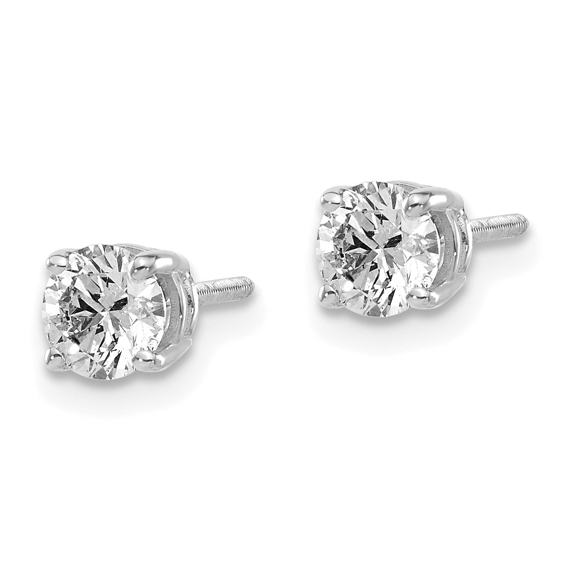 14kw .75ct SI3 G-I Diamond Stud Thread on/off Post Earrings