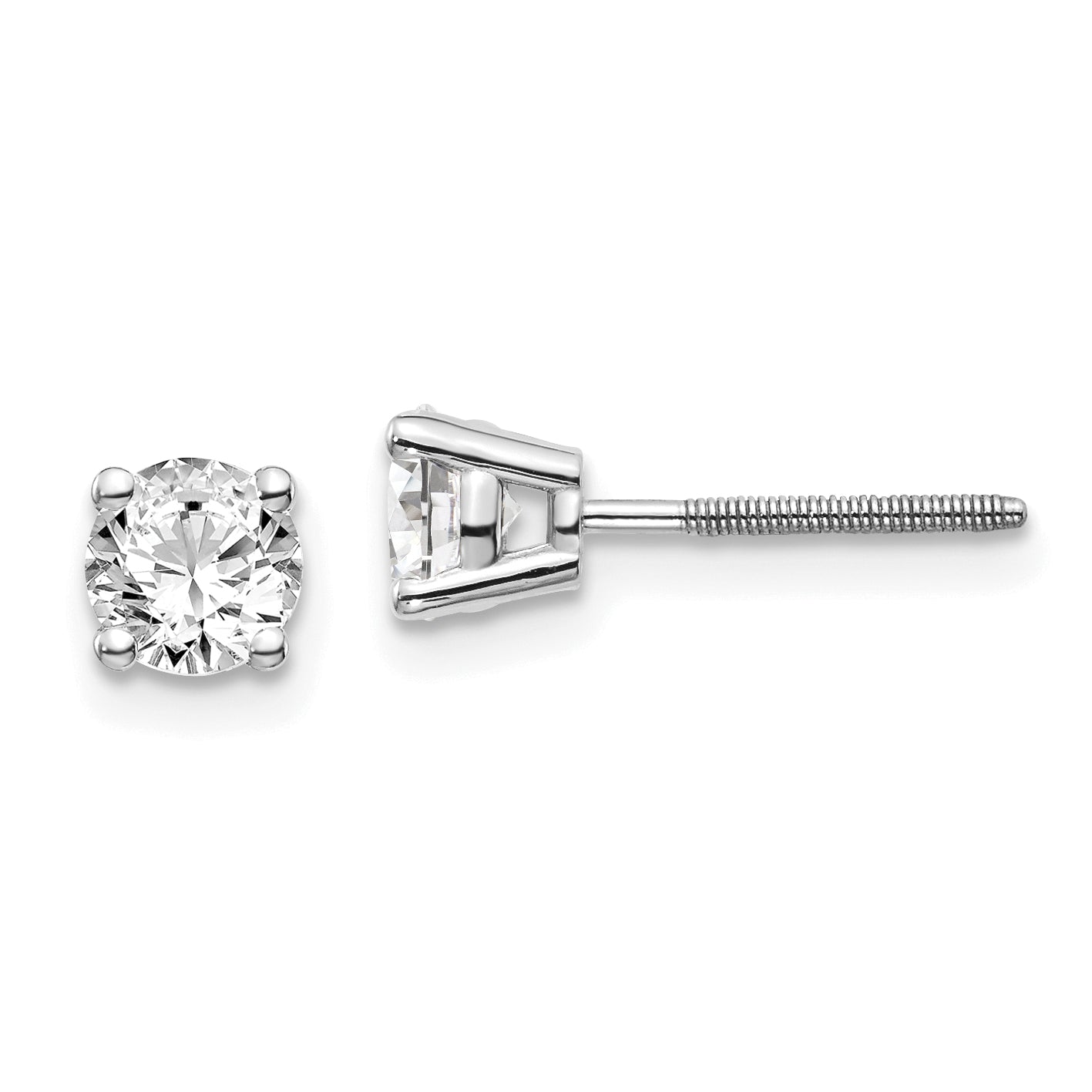 14kw .75ct VS2/SI1 G-I Diamond Stud Thread on/off Post Earrings