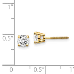 14ky .85ct. SI3 G-I Diamond Stud Thread on/off Post Earrings