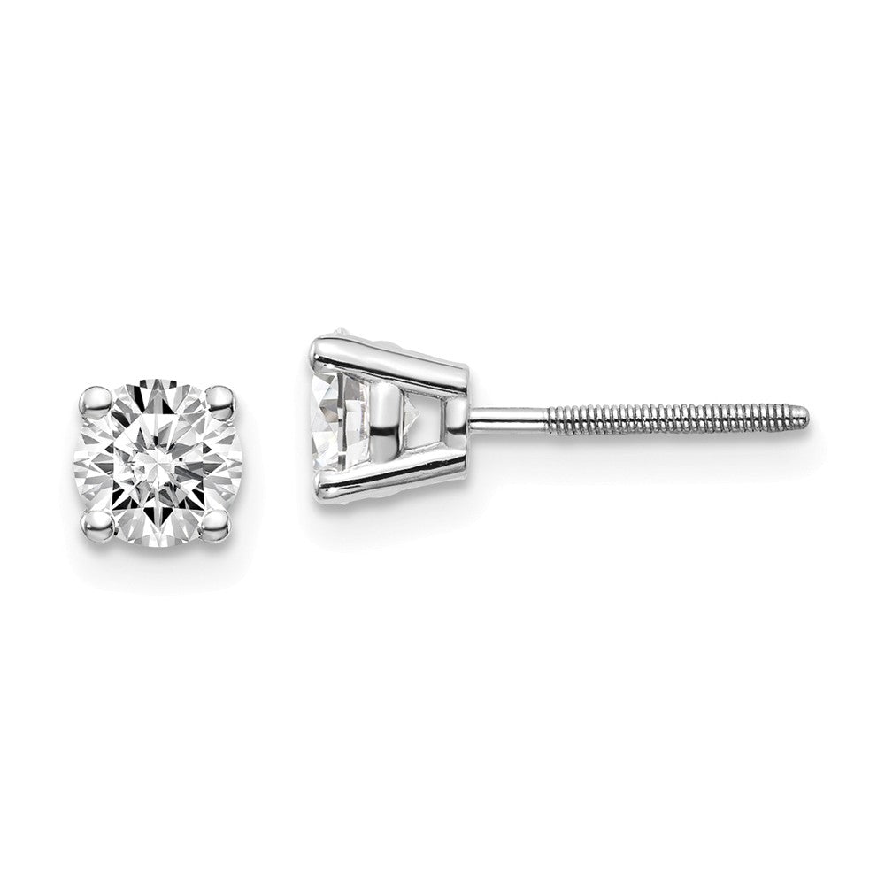 14Kw .85ct VS2/SI1 G-I Diamond Stud Thread on/off Post Earrings