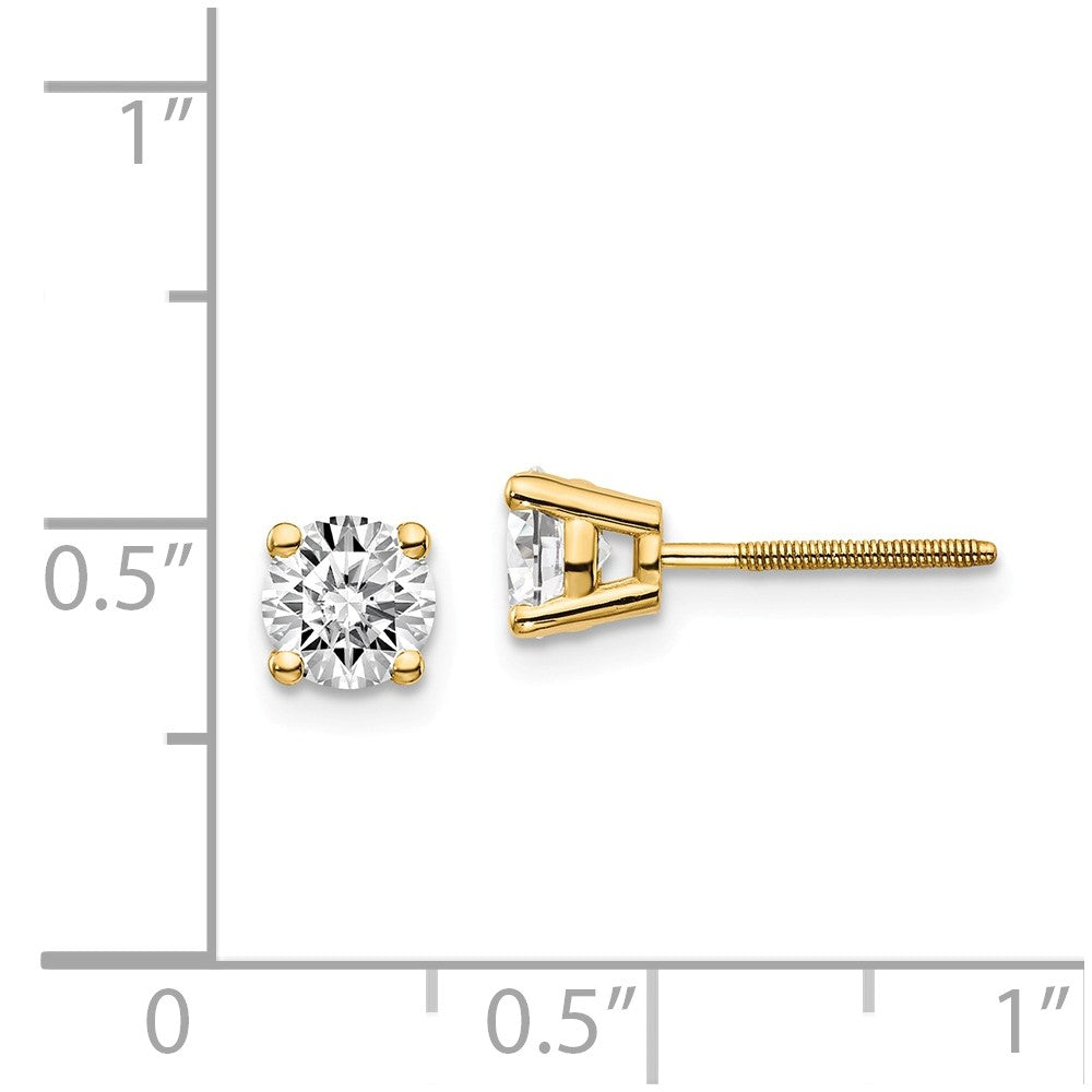 14ky .95ct. VS2/SI1 G-I Diamond Stud Thread on/off Post Earrings