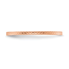 14K Rose Gold 1.2mm Criss-Cross Pattern Stackable Band Size 4