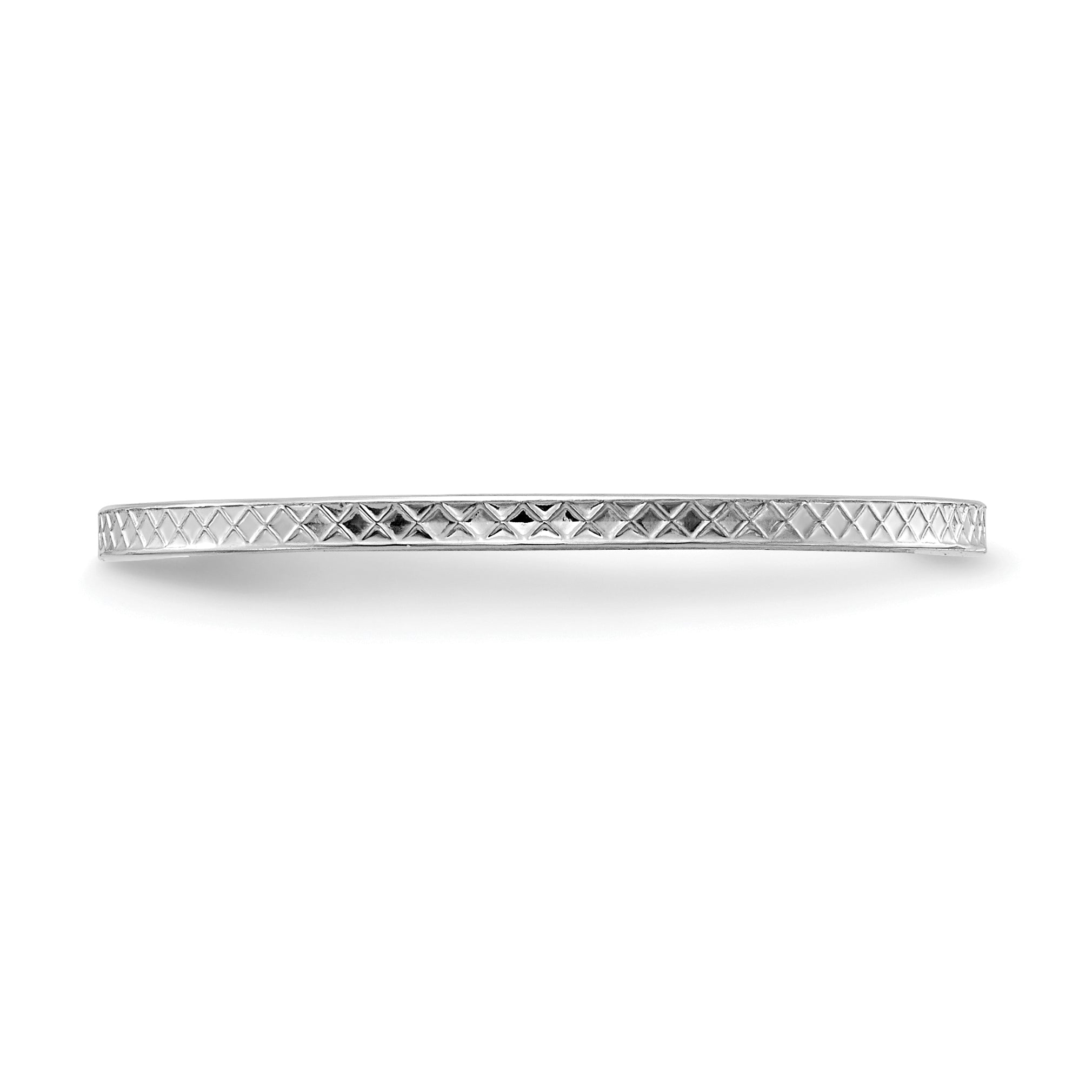 14K White Gold 1.2mm Criss-Cross Pattern Stackable Band Size 4