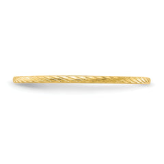 14K Yellow Gold 1.2mm Twisted Wire Pattern Stackable Band Size 4