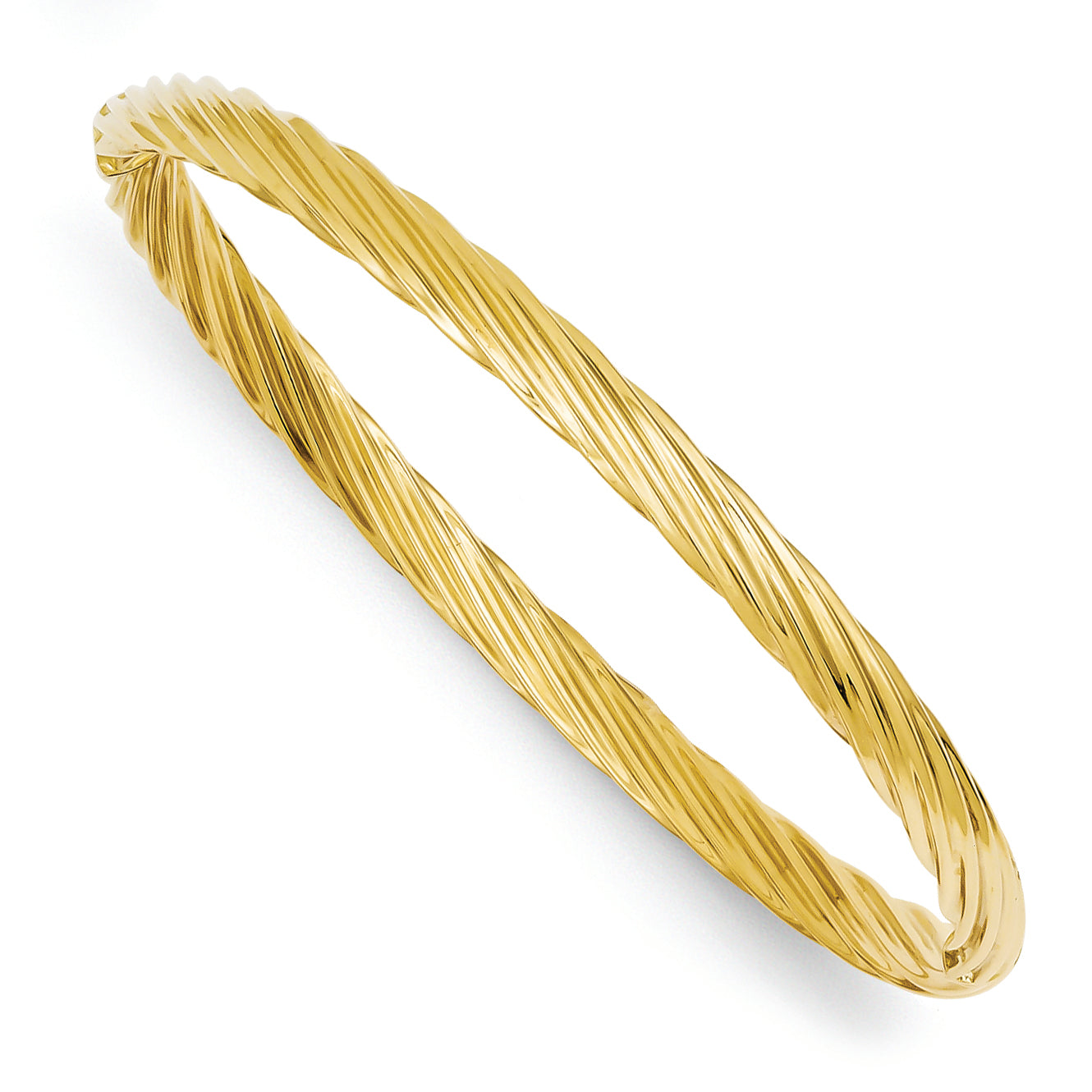 14K 3/16 Oversize Swirl Hinged Bangle Bracelet