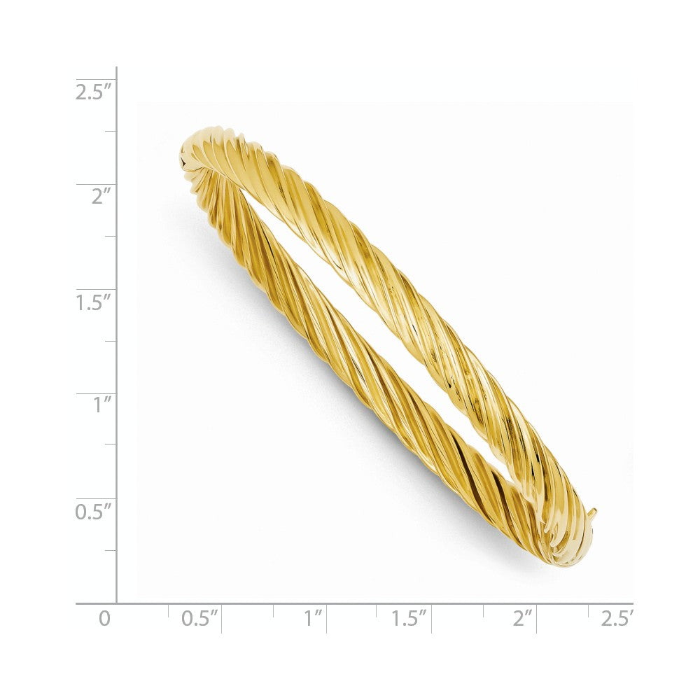 14k 4/16 Oversize Swirl Hinged Bangle Bracelet