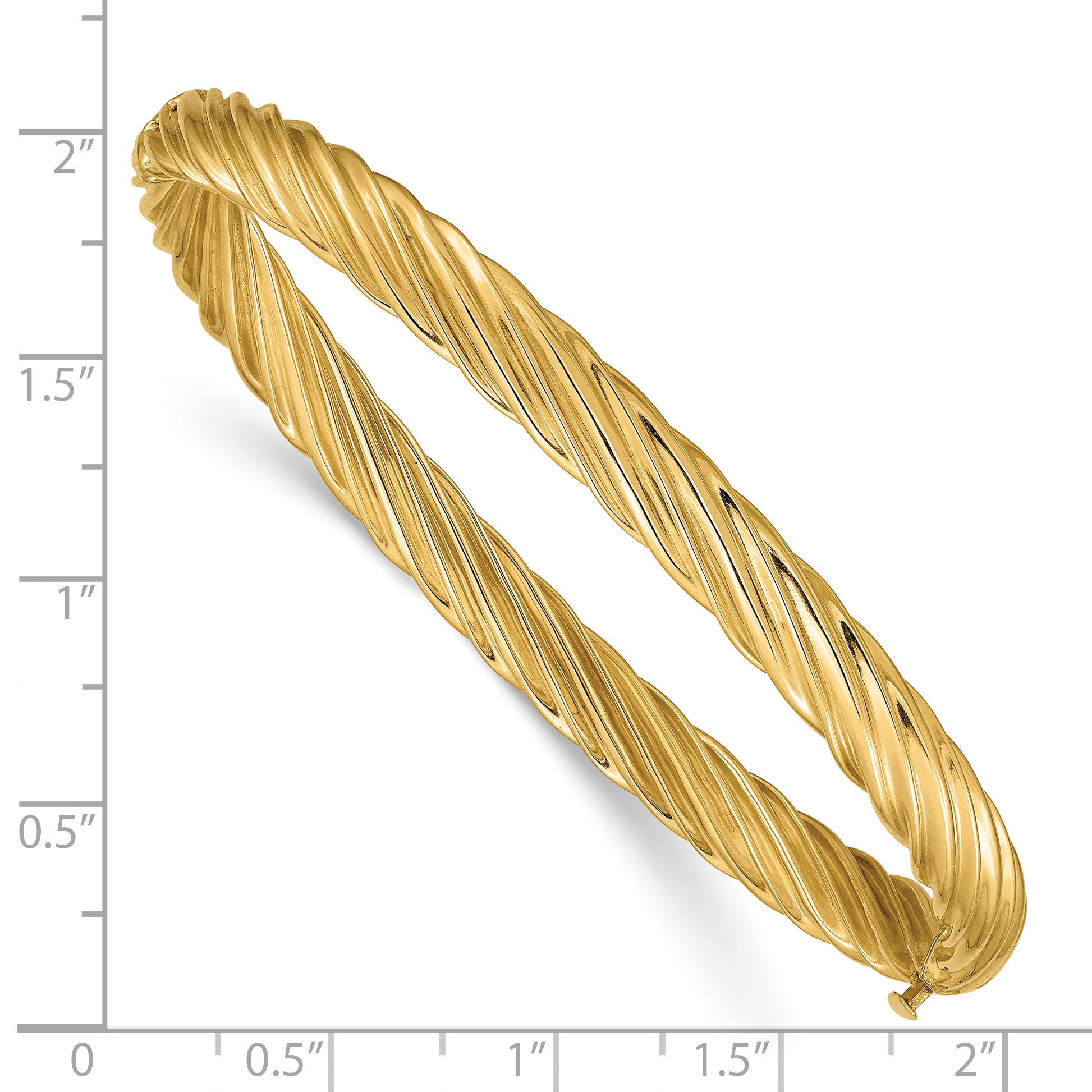 14k 4/16 Fancy Textured Hinged Bangle Bracelet