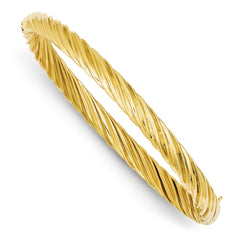 14k 4/16 Oversize Swirl Hinged Bangle Bracelet