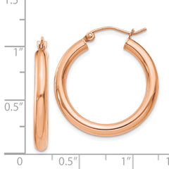 Sophia Jewelers 14K Rose Gold Lightweight Hoop Earrings with Polished Finish