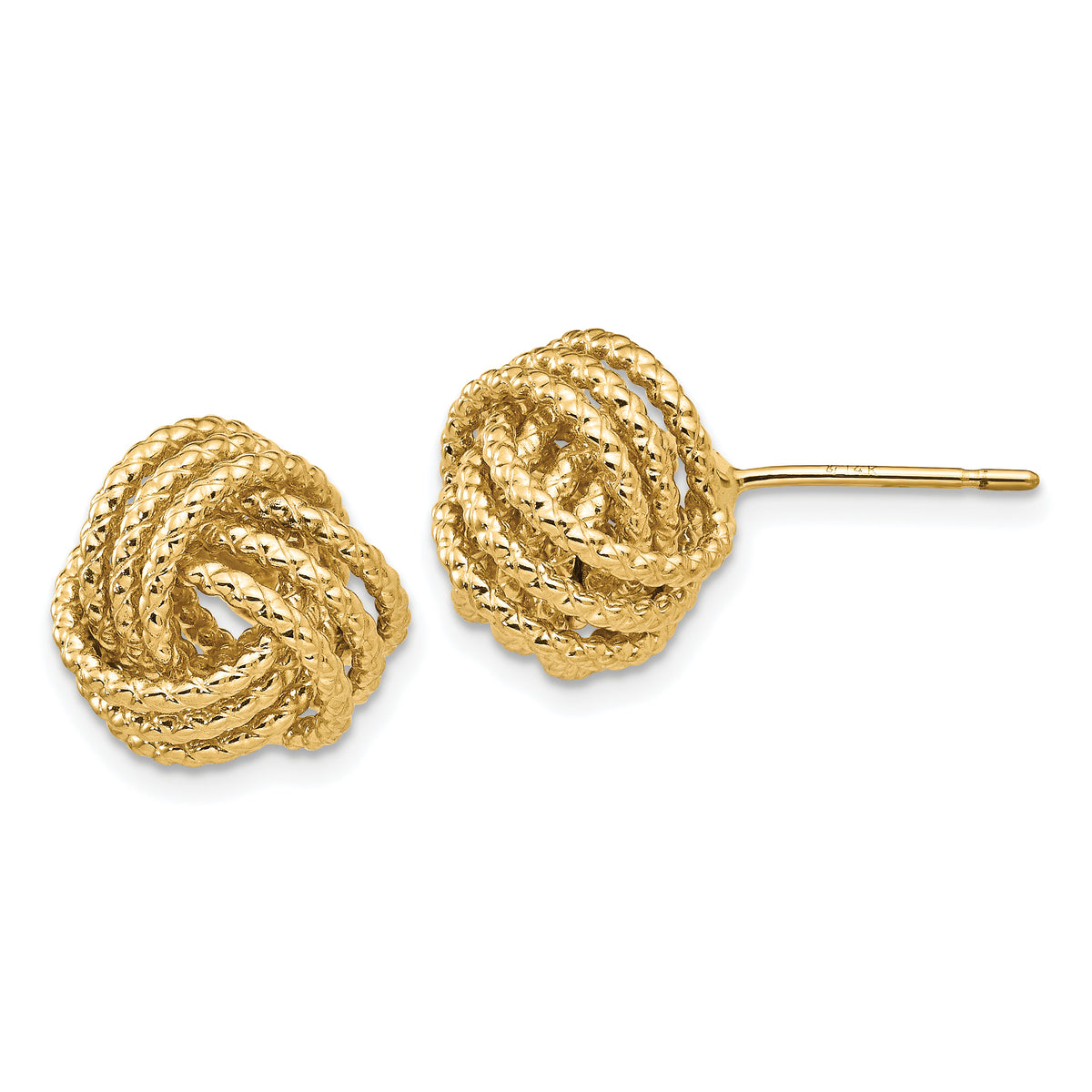 14k Polished & Twisted Love Knot Post Earrings