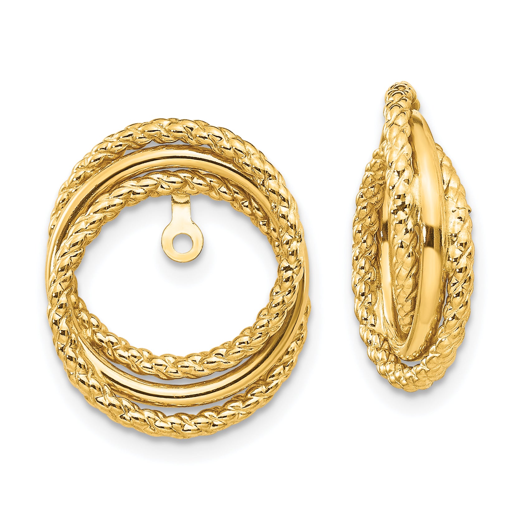 14k Polished & Twisted Fancy Earring Jackets