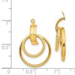 14k Polished & Twisted Fancy Earring Jackets