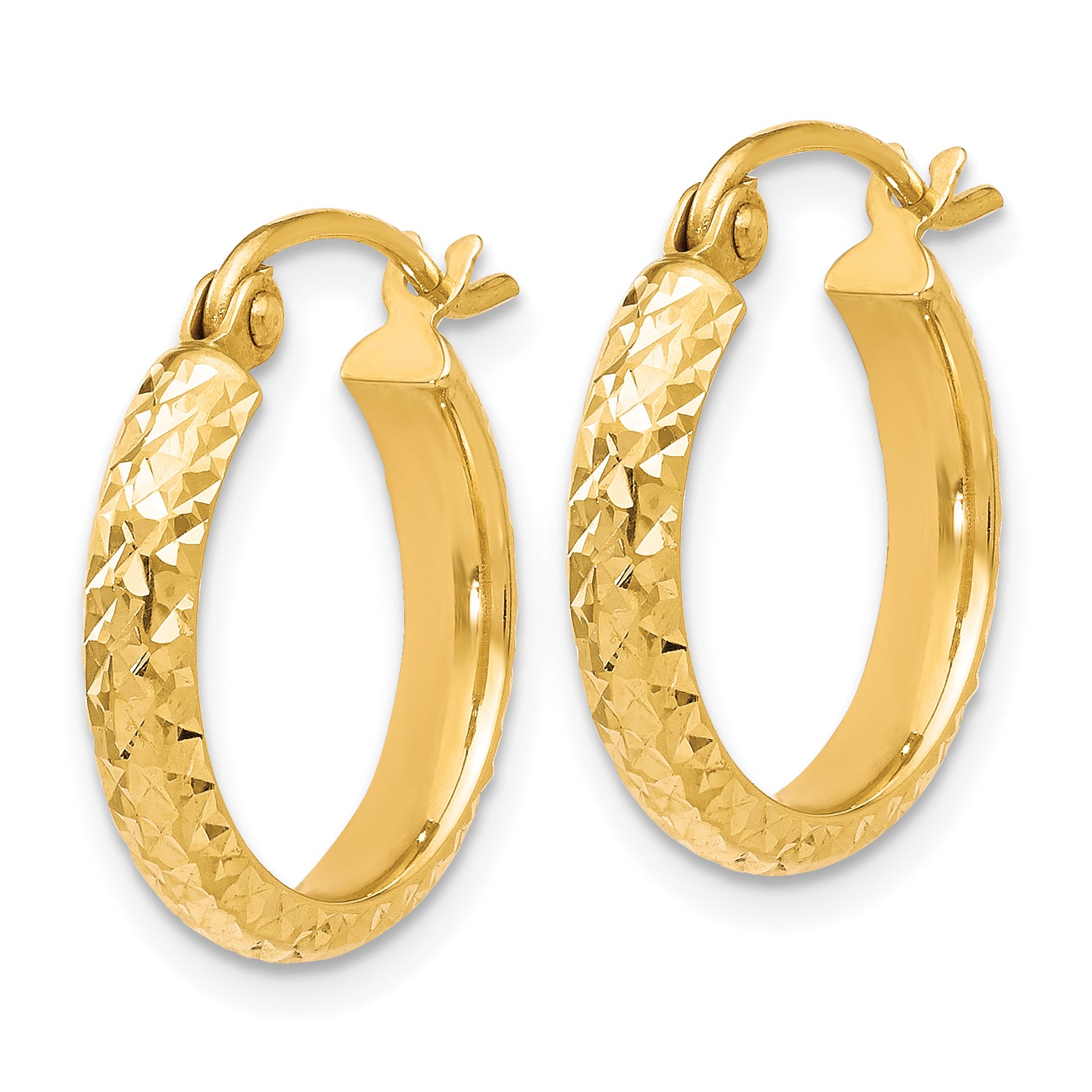 10K D/C Hinged Hoop Earrings