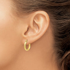 10K D/C Hinged Hoop Earrings