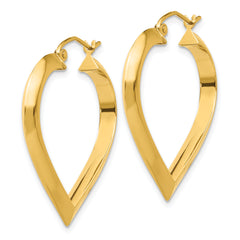 14k Polished Heart Hoop Earring