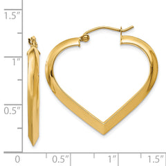 14k Polished Heart Hoop Earring