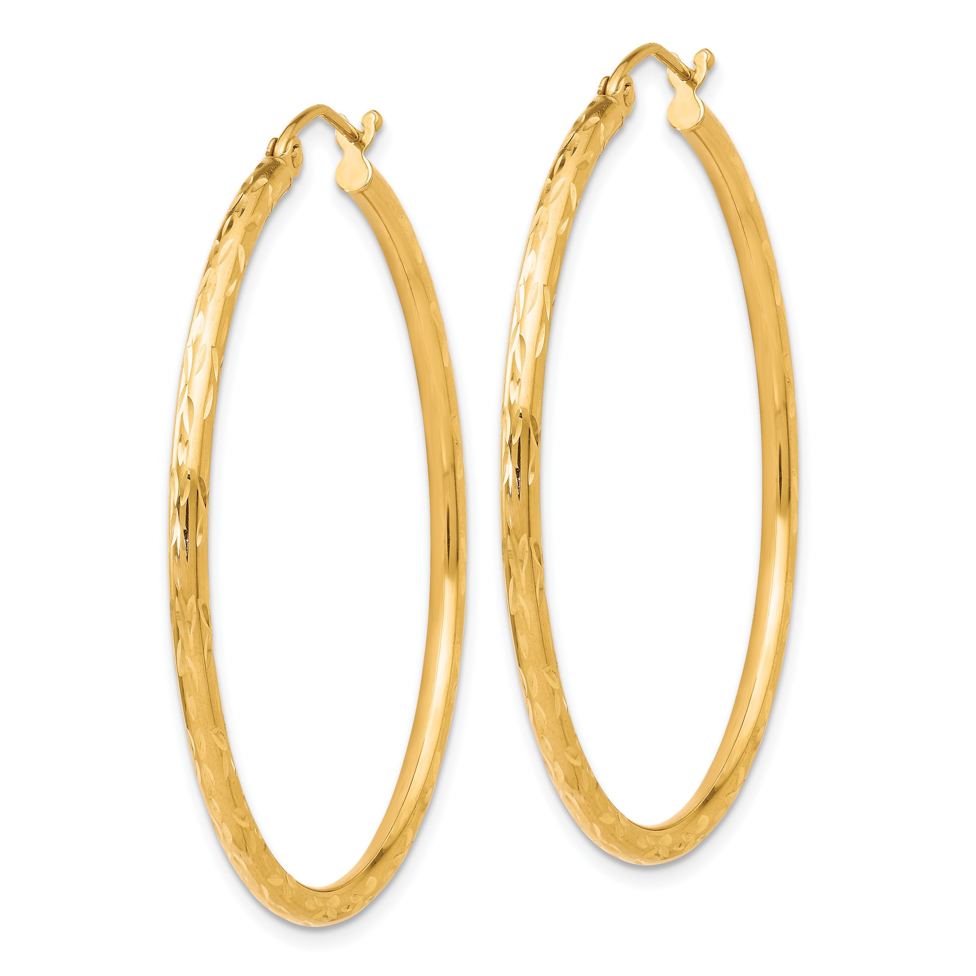 10K Textured Hinged Hoop Earrings