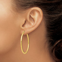 10K Textured Hinged Hoop Earrings