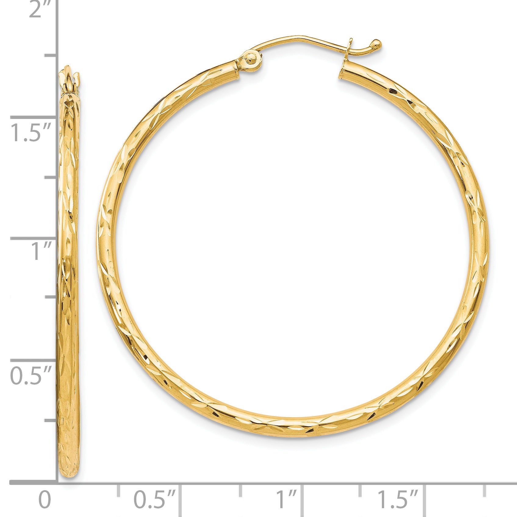 10K Textured Hinged Hoop Earrings