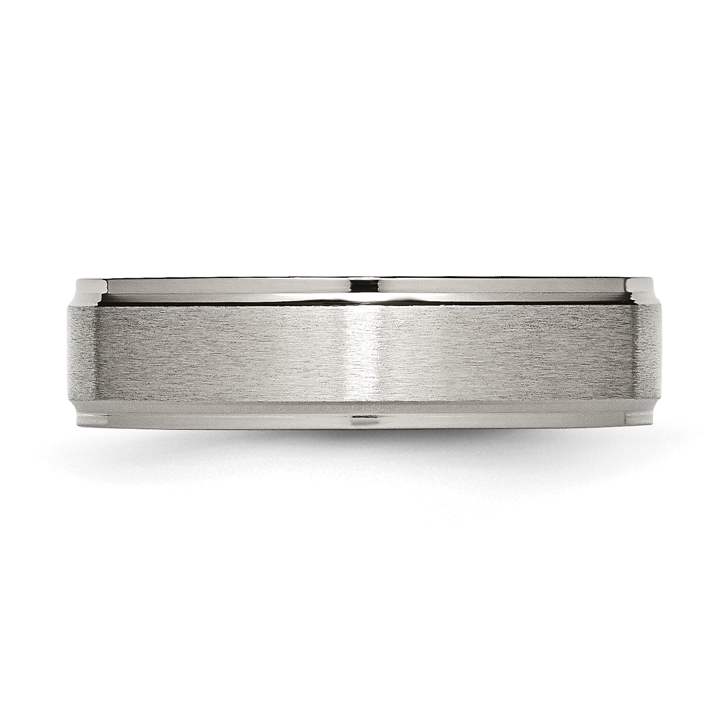 Titanium Brushed Center 6mm Ridged Edge Band