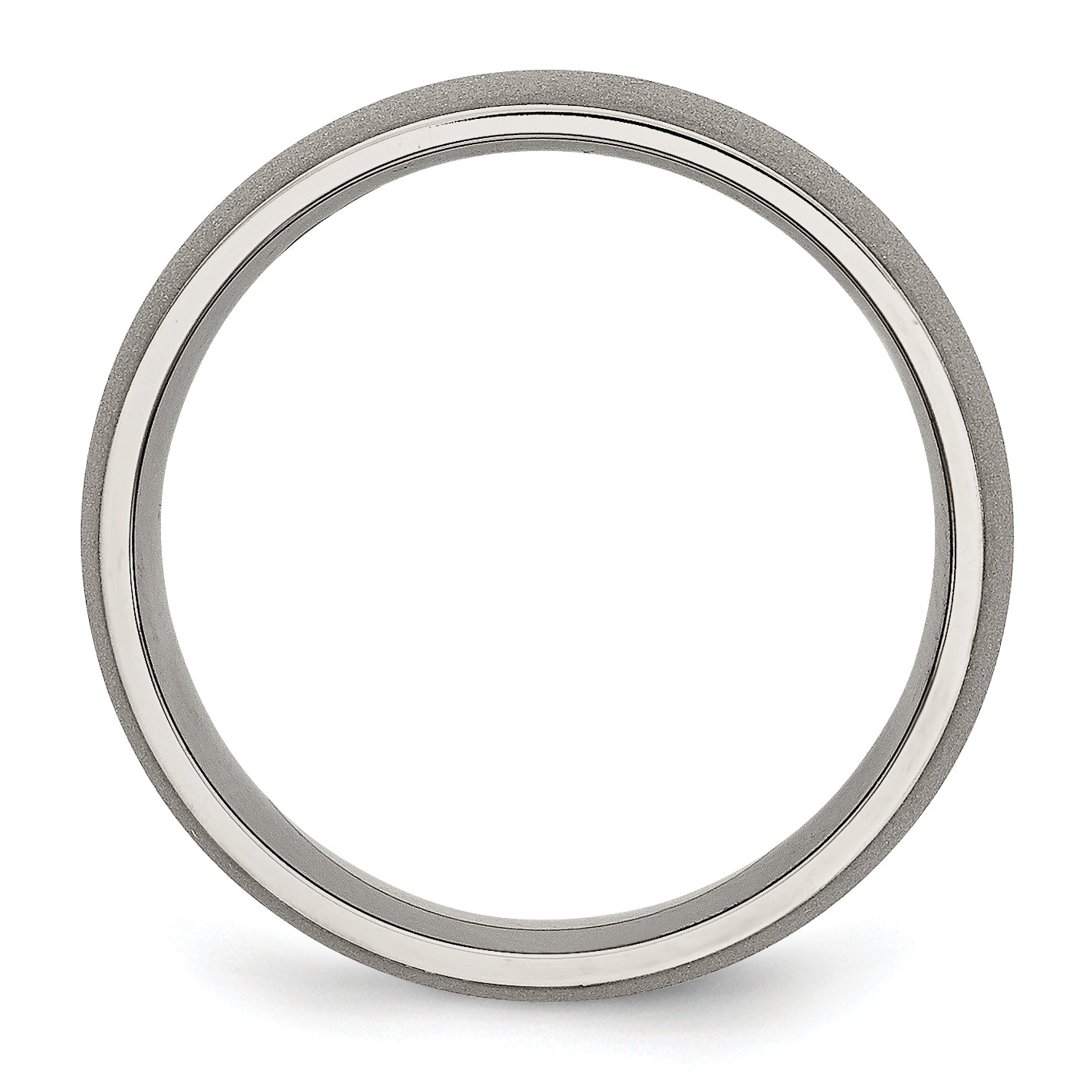 Titanium Stone Finish 7mm Half Round Band