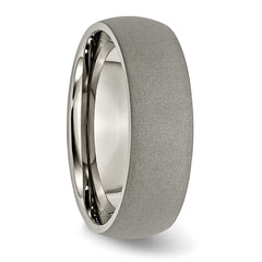 Titanium Stone Finish 7mm Half Round Band