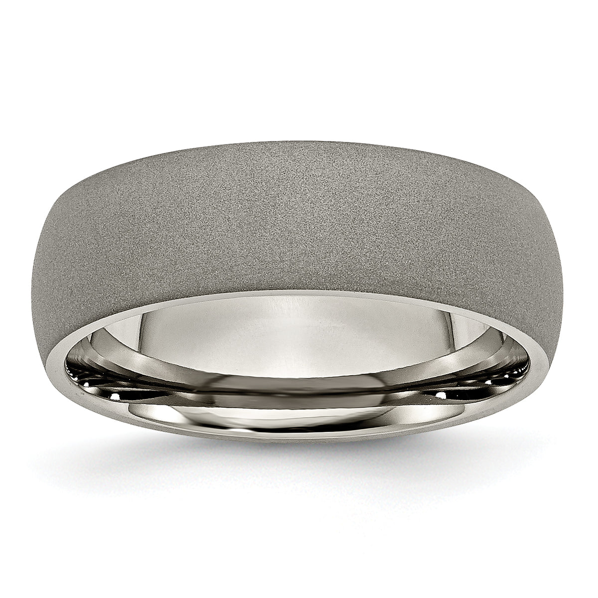 Titanium Stone Finish 7mm Half Round Band