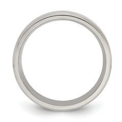 Titanium Brushed and Polished 6mm Beveled Edge Band