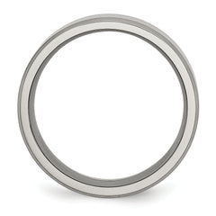 Titanium Brushed and Polished 8mm Beveled Edge Band