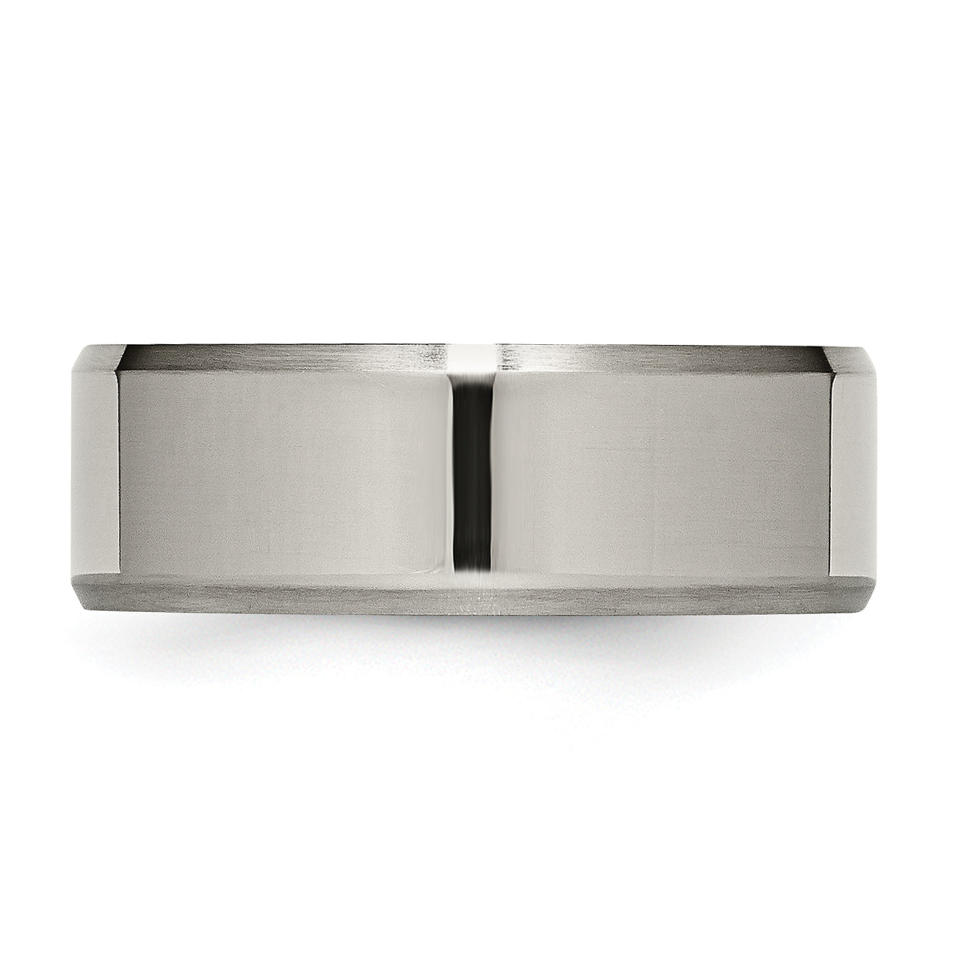 Titanium Brushed and Polished 8mm Beveled Edge Band