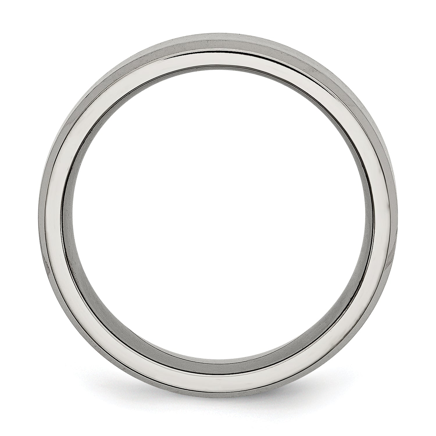 Titanium Brushed and Polished 8mm Beveled Edge Band