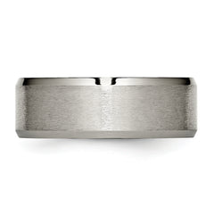 Titanium Brushed and Polished 8mm Beveled Edge Band