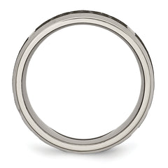 Titanium Brushed and Polished Celtic Laser Design 8mm Beveled Edge Band