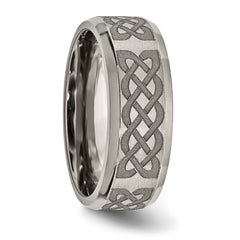 Titanium Celtic Laser Design 8mm Unisex Polished Wedding Band