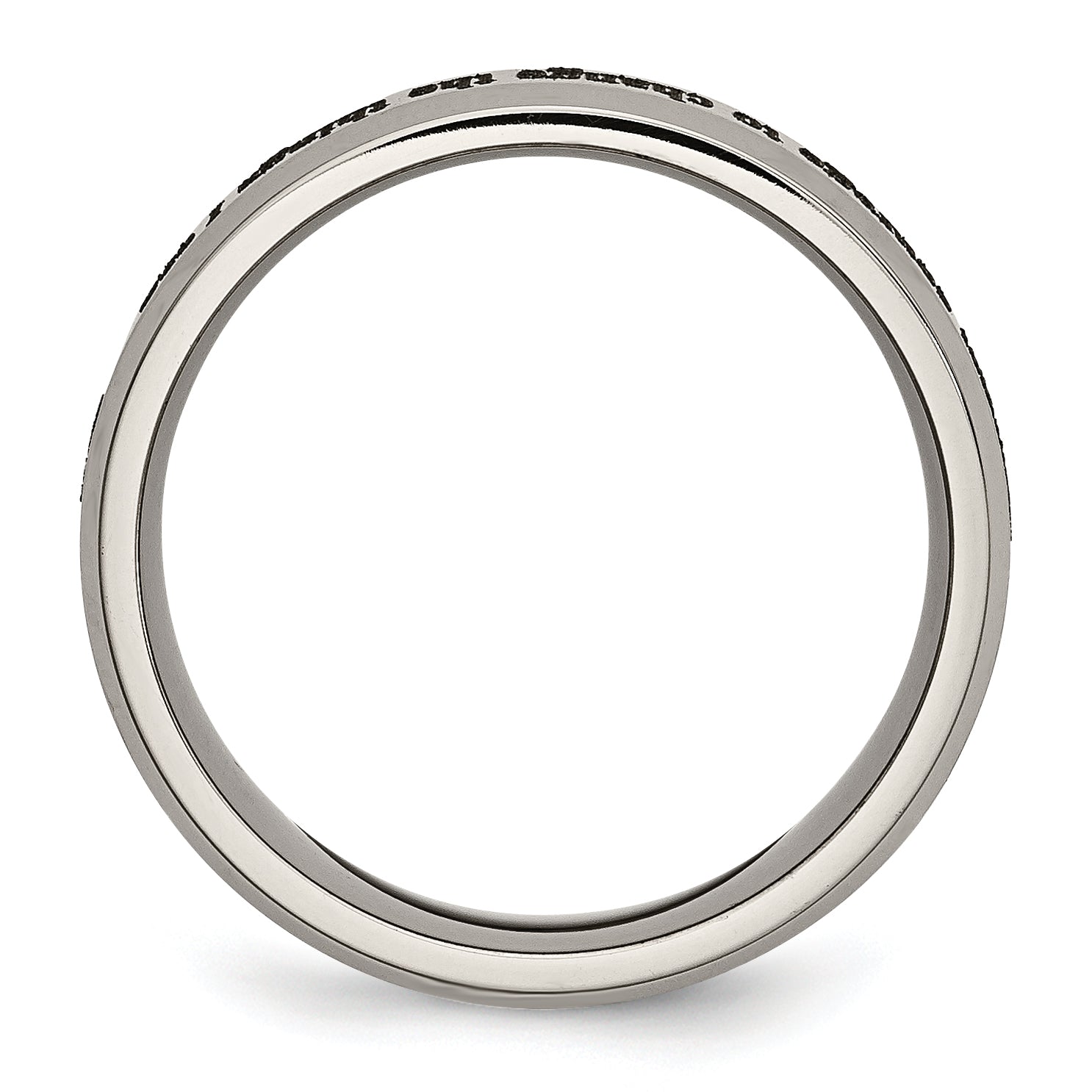 Titanium Brushed and Polished Serenity Laser Design 8mm Beveled Band