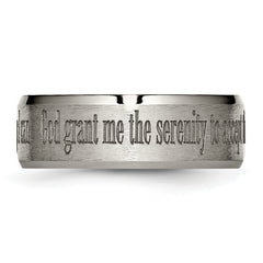 Titanium Brushed and Polished Serenity Laser Design 8mm Beveled Band