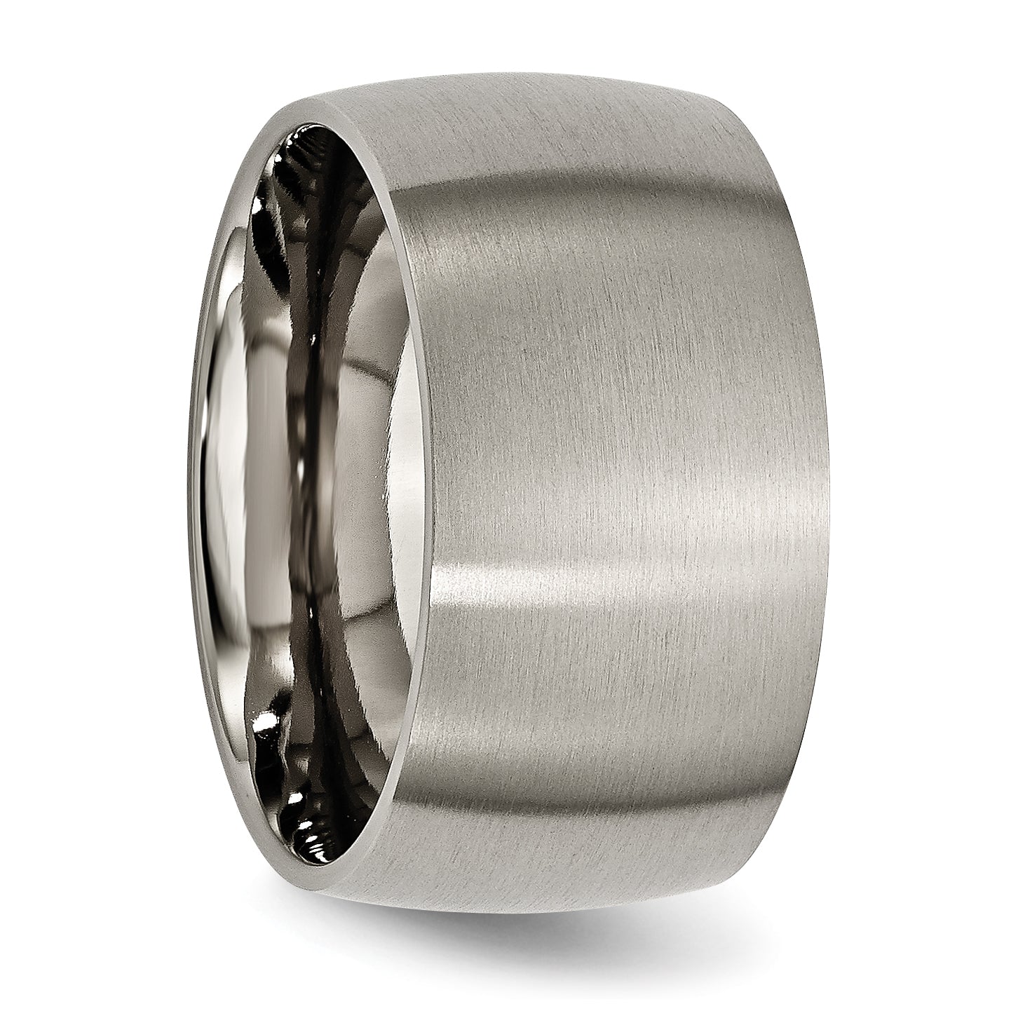 Titanium Brushed Wedding Band with Engravable Unisex Design