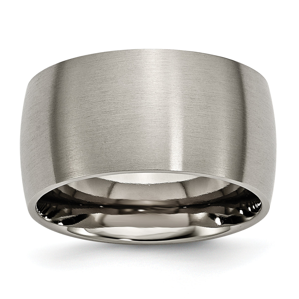 Titanium Brushed 12mm Half Round Band