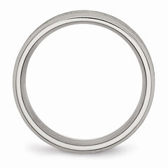 Titanium Beveled Edge 8mm Satin and Brushed Band