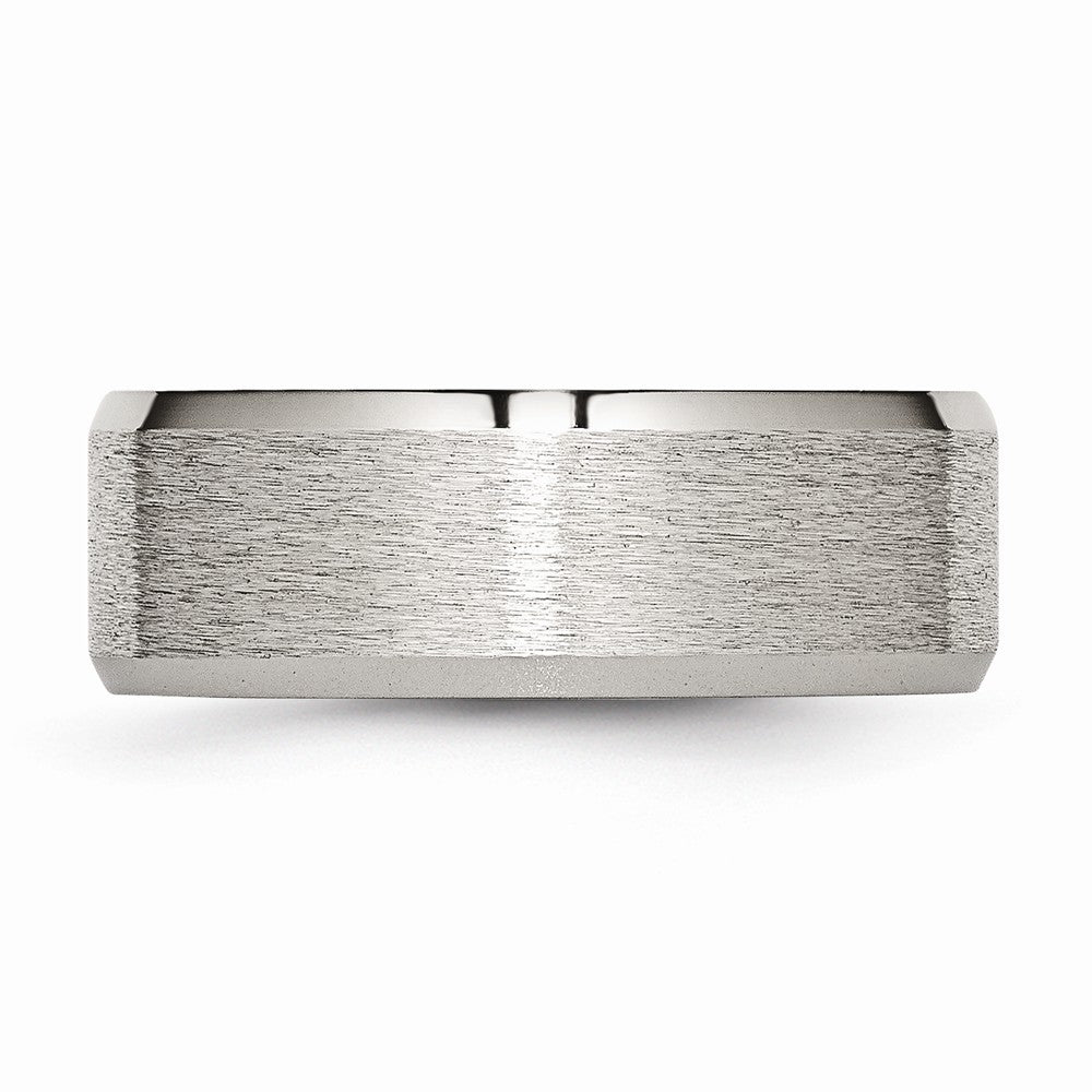 Sophia Jewelers Titanium Wedding Band with Beveled Edge and Polished Satin Finish