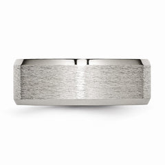 Titanium Beveled Edge 8mm Satin and Brushed Band